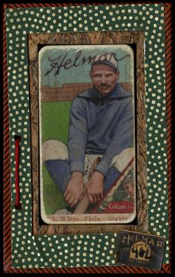 Picture, Helmar Brewing, T206-Helmar Card # 462, Sol WHITE (HOF), Sitting cross legged with bat, Philadelphia Giants